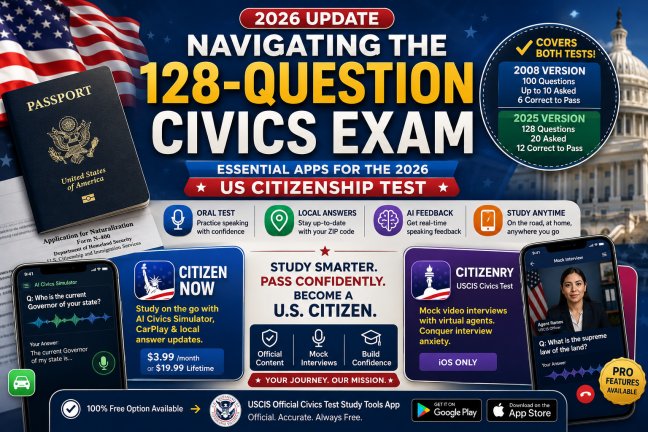 Navigating the 128-Question Civics Exam: Essential Apps for the 2026 US Citizenship Test