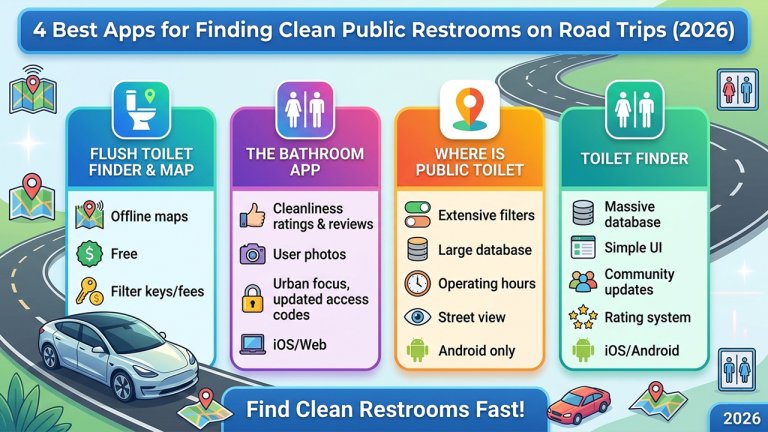 No More Gross Rest Stops: 4 Best Apps to Find Clean Public Bathrooms on the Road