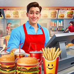 Fast Food Burger Pizza Sim 3D icon