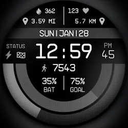 Digital Watch Face Pro Black icon