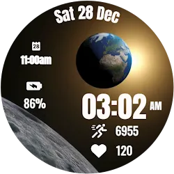 Earth & Moon 3D Watch Face icon