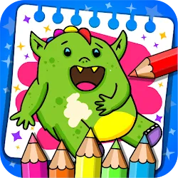 Livro colorir e jogos crianças icon