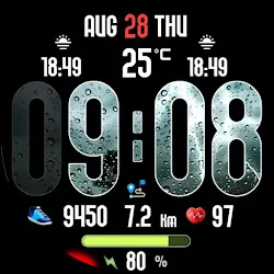 Animated Weather Digital Clock icon