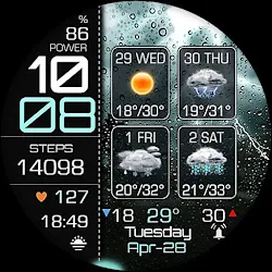 Weather 4 Days Digital Wear OS icon