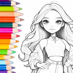 Jogos de pintar:boneca meninas icon