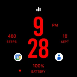 Flat Red Watch Face icon