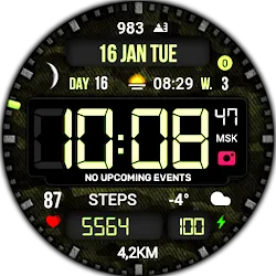 Digital Mod Black watchface icon