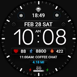 Minimal Black Watch Face WIN26 icon