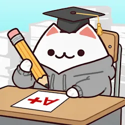 고양이 학교 : 귀여운 방치형 타이쿤 게임 icon