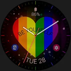 Rainbow Love analog watch face icon