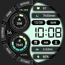 Green Text Clock ZKin Watch icon
