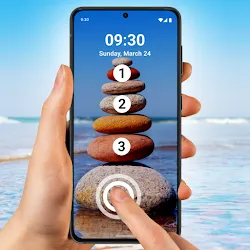 ロック画面をタッチ 写真をタッチ icon