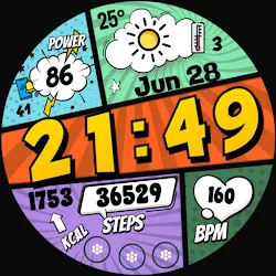 Comic Wooo Digital Watch Face icon