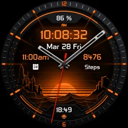 Dark Sunset hybrid watch face icon