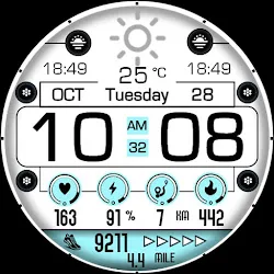 Bright White Digital Face EC68 icon