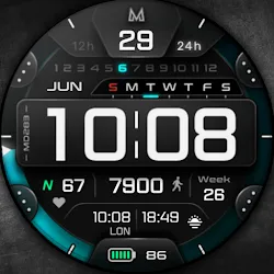 MD283 3D Digital watch face icon