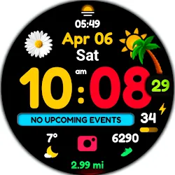 Summer mood digital watchface icon