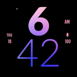 Pink Blue Large Watch Face icon