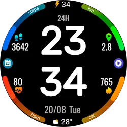 Digital Rotes Watch Face icon