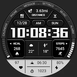 【ZKin】Ink White Text Clock icon