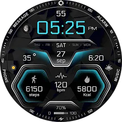 A385 Futuristic Face wear OS icon