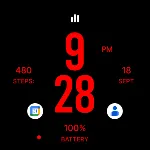 Flat Red Watch Face