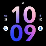 Big Pink Blue Watch Face