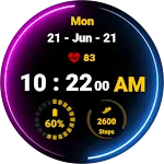 Neon Blue Pink Watch Face
