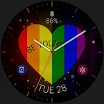 Rainbow Love analog watch face