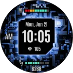 NXV90 Digital Tech Watch face