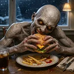 scary food shawarma shop icon