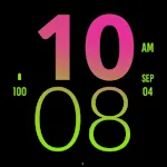 Green Pink Large Watch Face
