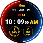 Neon Blue Red Watch Face