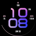 Stylish Pink Blue Watch Face
