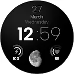 Minimal Watch Face Black Moon