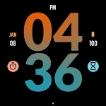 Big Orange Blue Watch Face