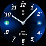 Blue Analogue Watch Face