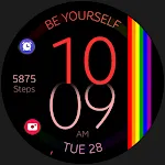 Rainbow digital watch face