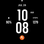 Sporty Jet Black Watch Face