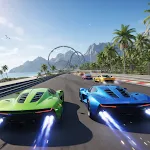 3D arcade car racing icon