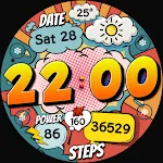 Comic Retro Digital Watch Face