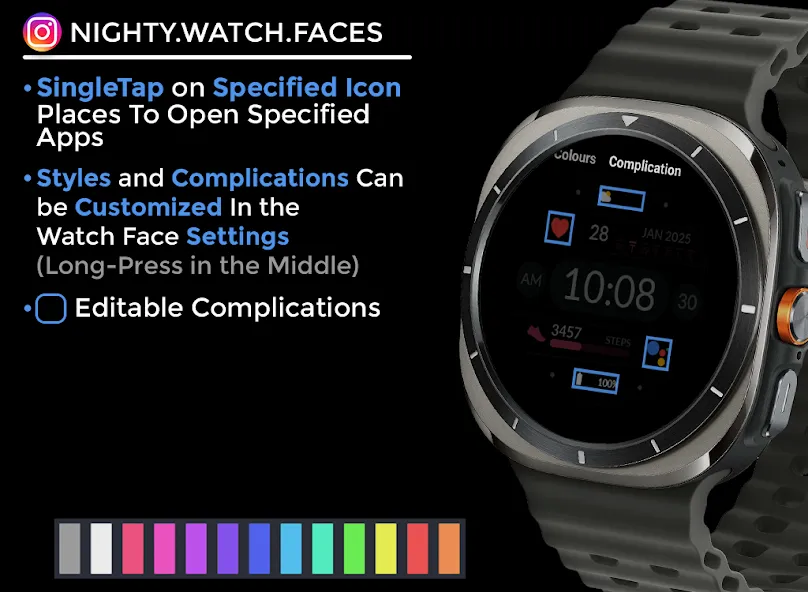Night ver 66 - watch face screenshot 6