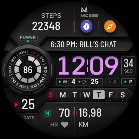 MD333 Digital watch face screenshot 15