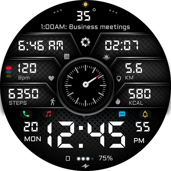 A450 Modern Watch Face Wear OS screenshot 27