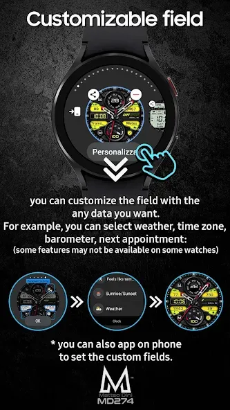 MD274 Analog watch face screenshot 6