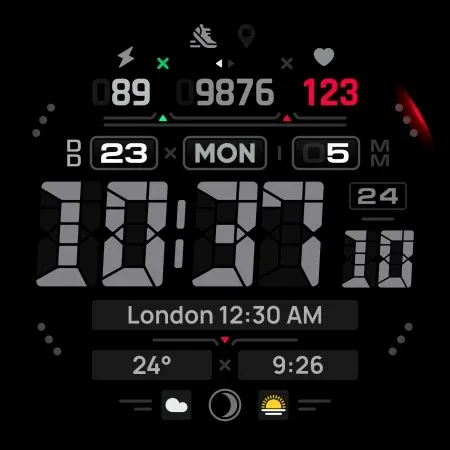 SH057 Watch Face, WearOS watch screenshot 14