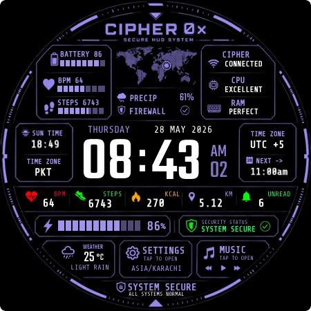 Cipher 0̸x Watch Face screenshot 12