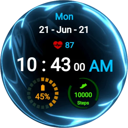 Fluid Blue Watch Face screenshot 4