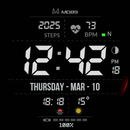 MD89 Minimal Digital watchface screenshot 23