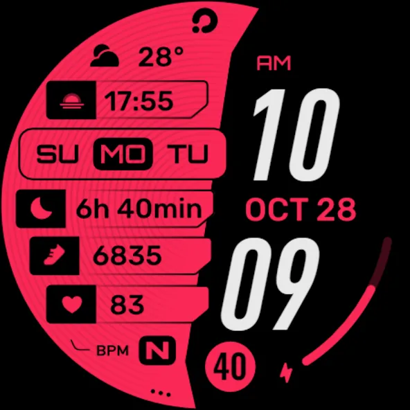 PRADO 39 Digital Watch Face screenshot 8